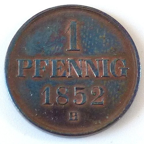 Pfennig 1852 b - 1, pfennig,