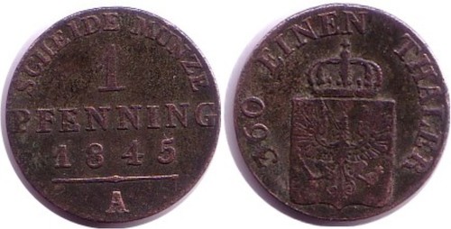 Preußen pfennig 1845 - preußen, 1