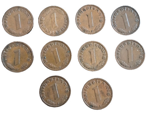 Reichspfennig 1937 mit - 10,